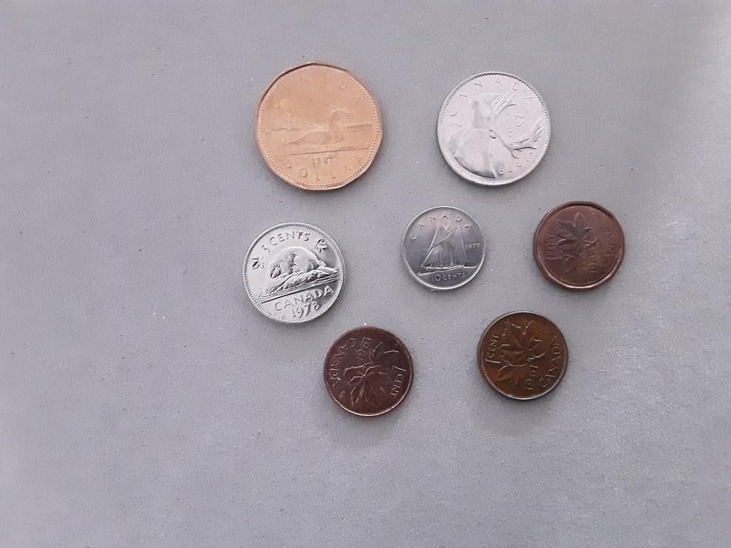 7 oude munten Canada, Ophalen of Verzenden, Noord-Amerika