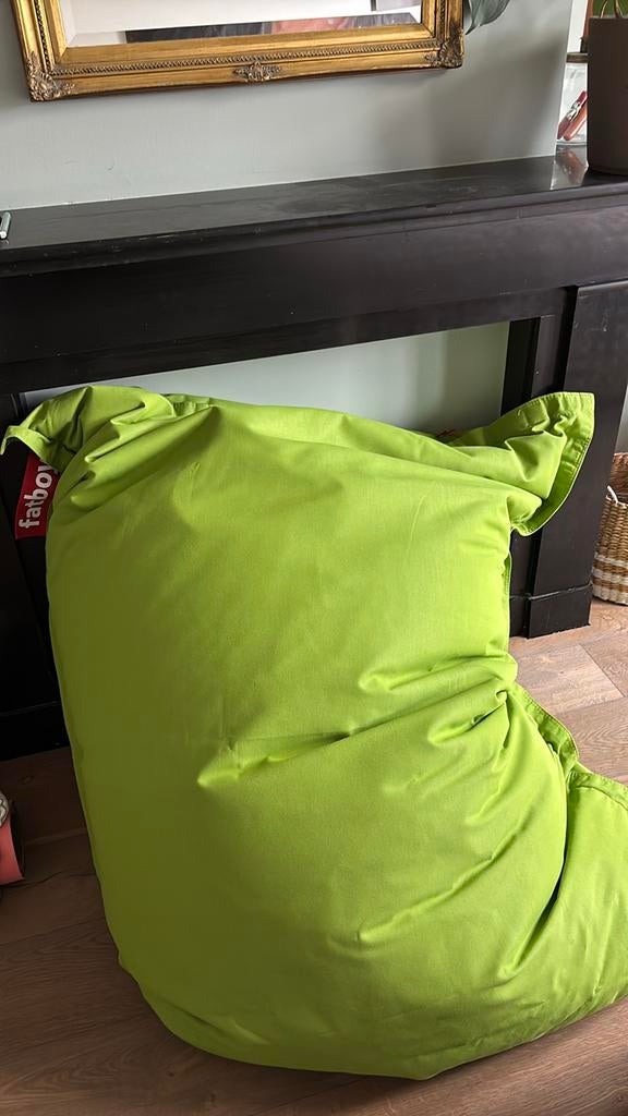 Knalgroene Fatboy Original Outdoor Zitzak, Huis en Inrichting, Zitzakken, Ophalen, Zo goed als nieuw, Groen, Zitzak