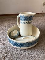 Antieke Hevreuse lampetkan set met decoratief blauw patroon, Ophalen