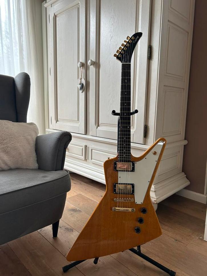 Epiphone Korina Explorer, Muziek en Instrumenten, Snaarinstrumenten | Gitaren | Elektrisch, Zo goed als nieuw, Solid body, Epiphone