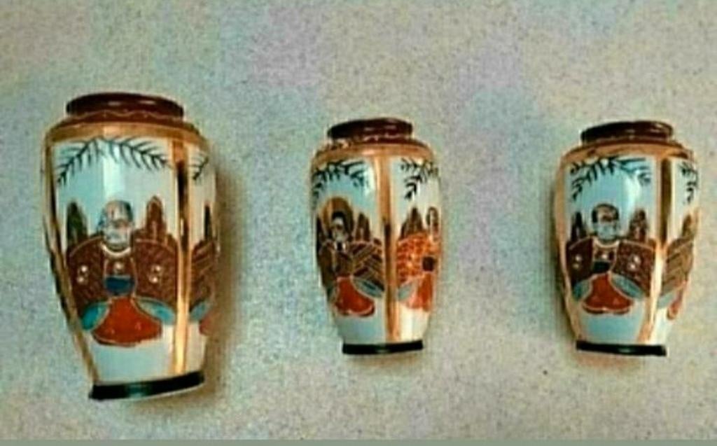 JAPANSE Bekers,Satsuma,Vaas,Porselein,beker,12 cm,15 cm, Ophalen of Verzenden