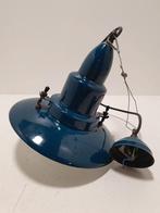 Blauw emaille hanglamp/ scheepslamp, Huis en Inrichting, Lampen | Hanglampen, ., Ophalen of Verzenden, Zo goed als nieuw, Glas