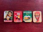 4 vintage Heineken onderzetters metaal, nieuwstaat, Verzamelen, Biermerken, Ophalen of Verzenden, Zo goed als nieuw, Viltje(s)