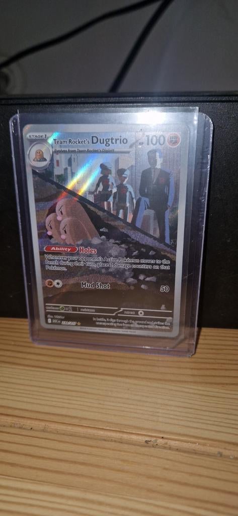Team rocket's dugtrio 239/217, Ophalen of Verzenden, Zo goed als nieuw, Losse kaart, Foil