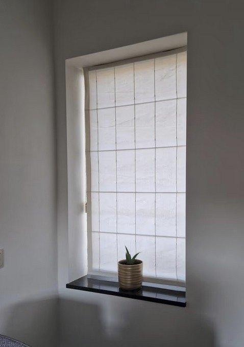 2 luxe vouwgordijnen, Gebruikt, Ophalen of Verzenden, 200 cm of meer, Minder dan 100 cm