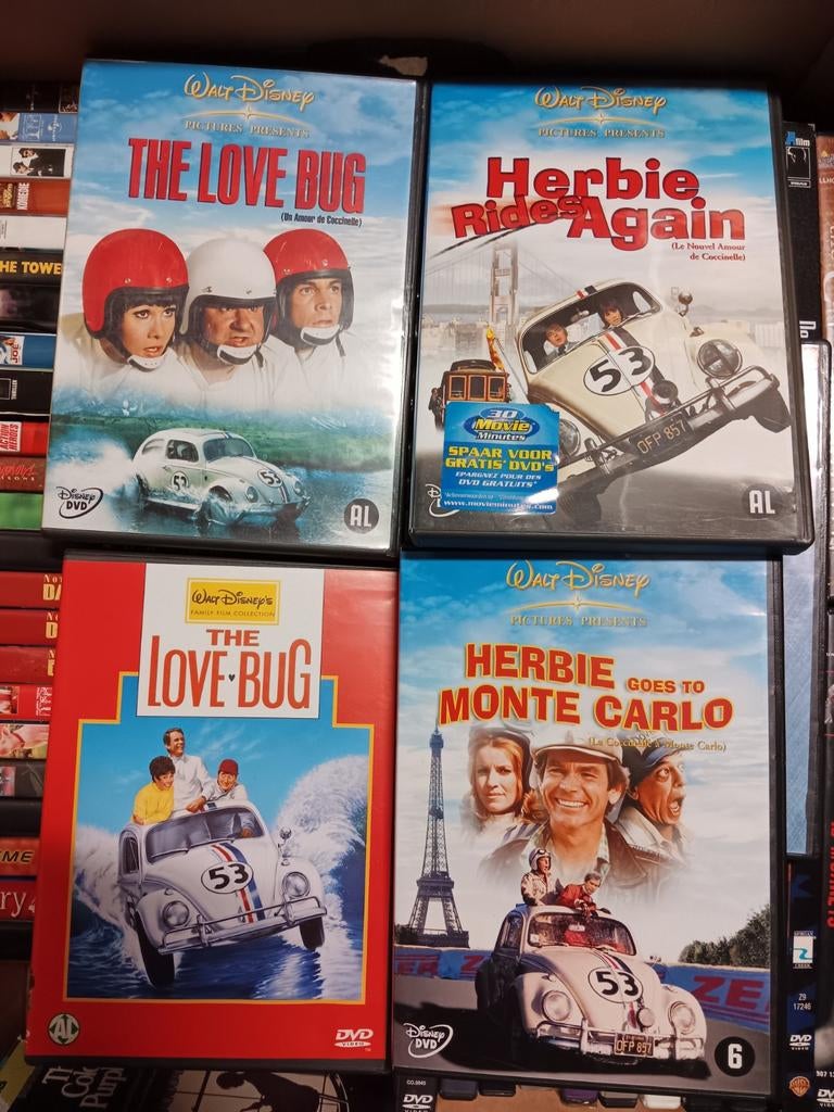 Herbie dvd.s 4 x nieuwstaat, Vanaf 16 jaar, Ophalen of Verzenden, Zo goed als nieuw