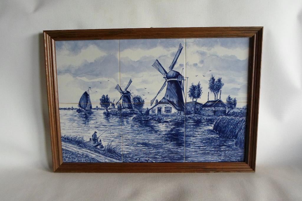 Tegeltableau Delft Molen Visser, Ophalen of Verzenden