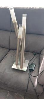 Vloerlamp met 3 stalen buizen en glazen kappen, Ophalen