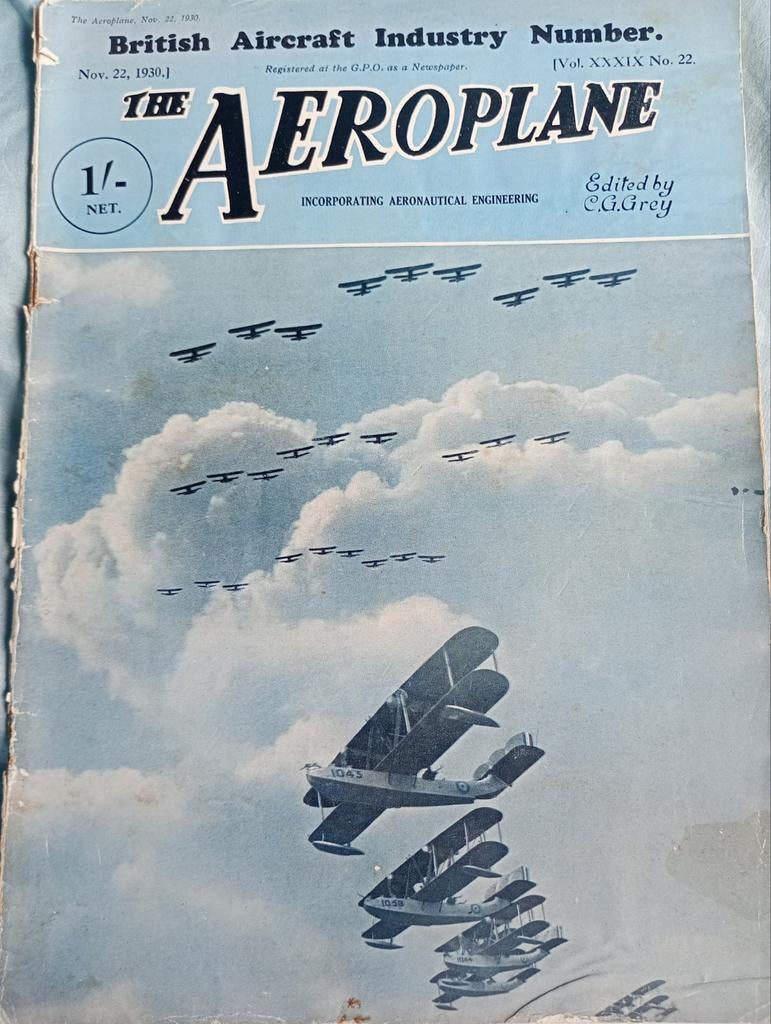 The Aeroplane tijdschrift, Nov. 22, 1930, Verzamelen, Luchtvaart en Vliegtuigspotten, Ophalen of Verzenden, ?, ?, ?