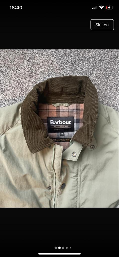 Barbour jas, halflang, gevoerd, maat XL, Ophalen of Verzenden, Zo goed als nieuw, Maat 56/58 (XL), Groen