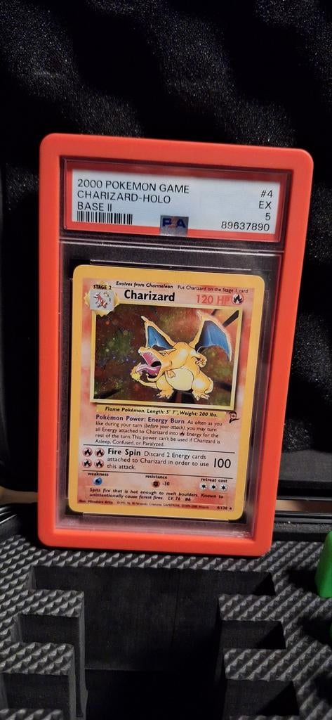 2000 Pokémon Charizard Holo Base II PSA 5, Ophalen of Verzenden, Nieuw, Losse kaart