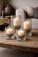 Nieuw !! Rivièra Maison windslichten set van 4  glas, Overige materialen, Overige kleuren, Ophalen of Verzenden, Zo goed als nieuw