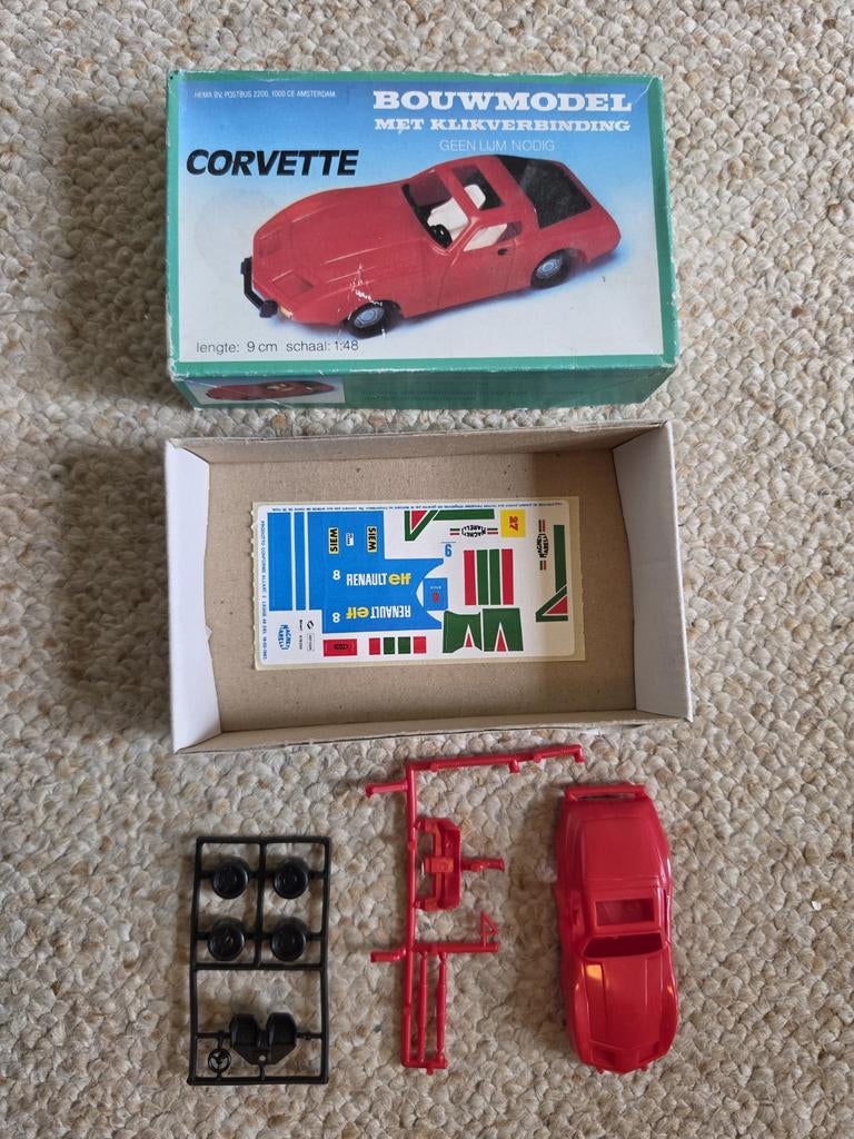 Hema Games SRL Chevrolet Corvette bouwdoos modelauto 1:48, Verzenden, Zo goed als nieuw, Auto