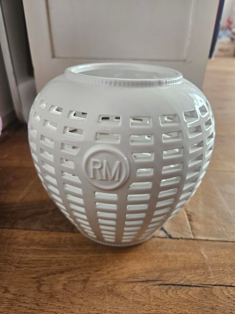 Riviera Maison kandelaar wit aardewerk Votive L, Ophalen of Verzenden, Wit, Overige materialen, Minder dan 25 cm