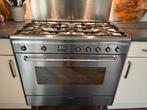 Smeg gas-elektrofornuis 90cm RVS - oven defect, Witgoed en Apparatuur, Fornuizen, Ophalen, Hete lucht, 60 cm of meer, Gas