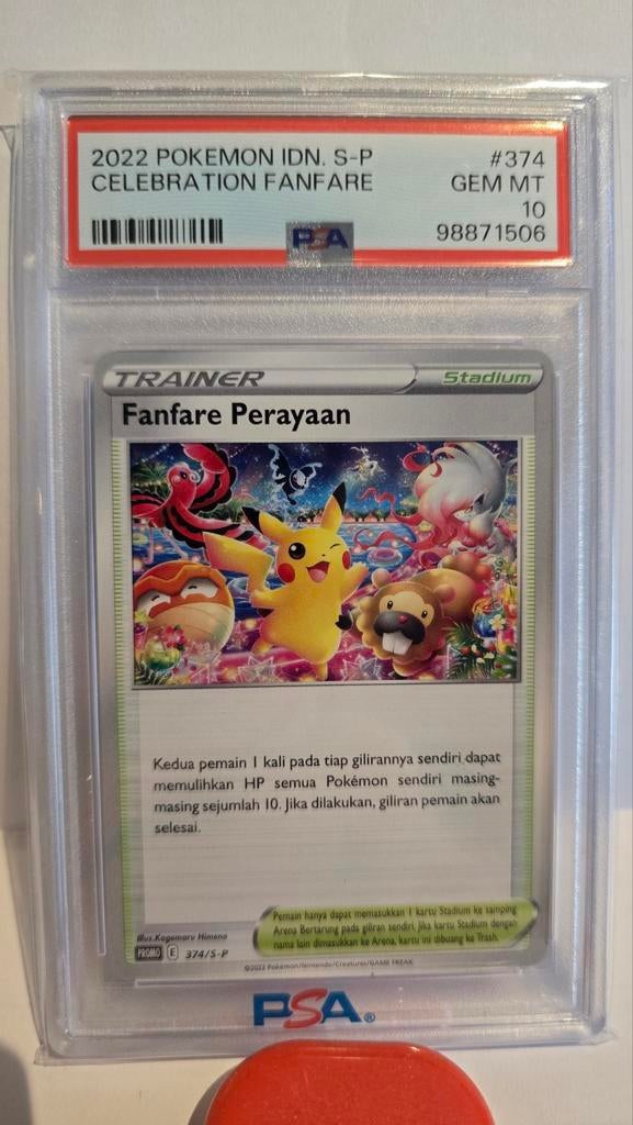 Pokemon IDN S-P Celebration Fanfare PSA 10 GEM MT, Ophalen of Verzenden, Nieuw, Losse kaart