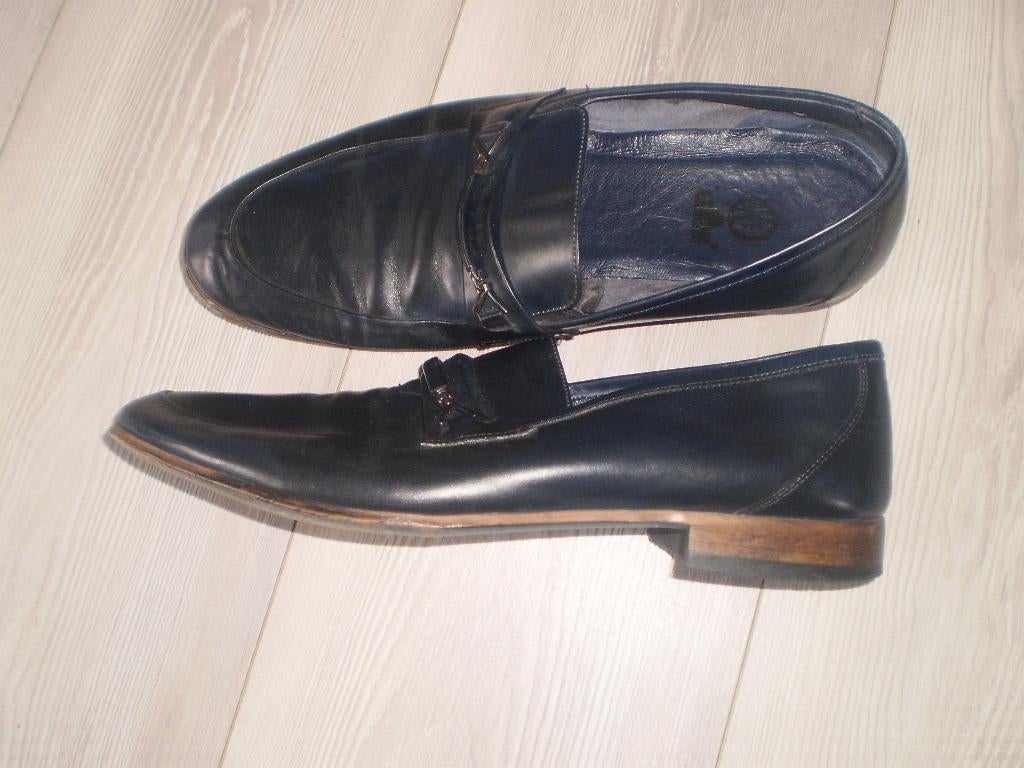 Leren instappers maat 43, Kleding | Heren, Schoenen, Loafers, Zwart, Ophalen of Verzenden, Gedragen