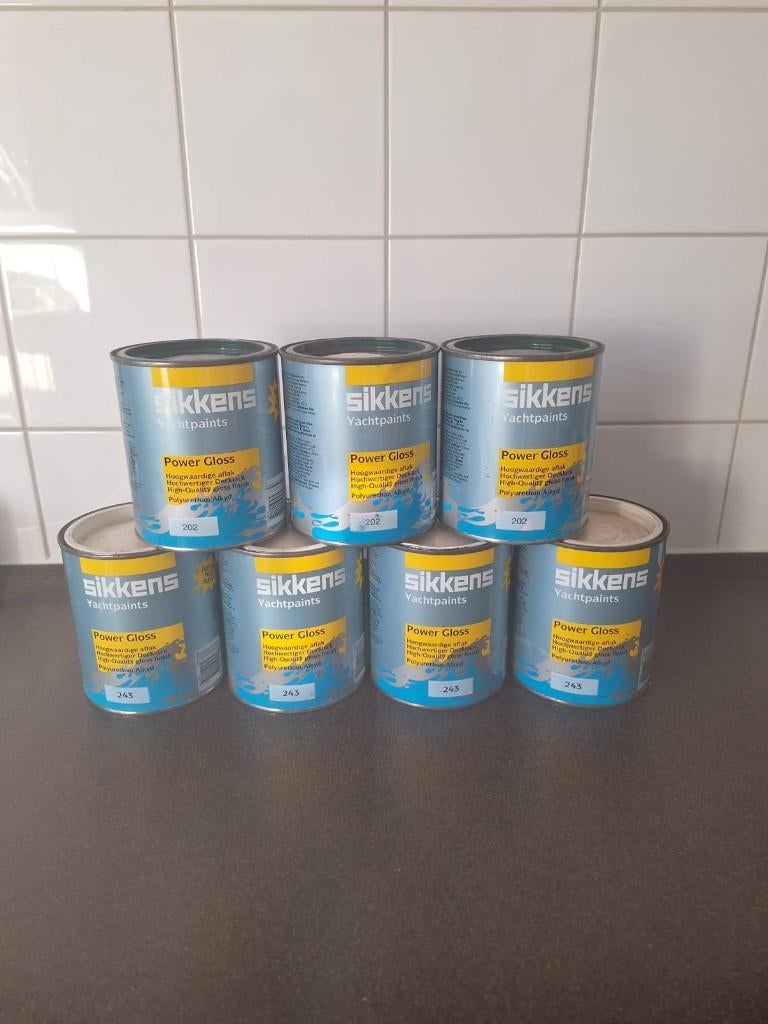 Sikkens Yachtpaints Buitenverf WIT-CREME en DONKERGROEN, Overige kleuren, 5 tot 10 liter, Nieuw, Ophalen of Verzenden
