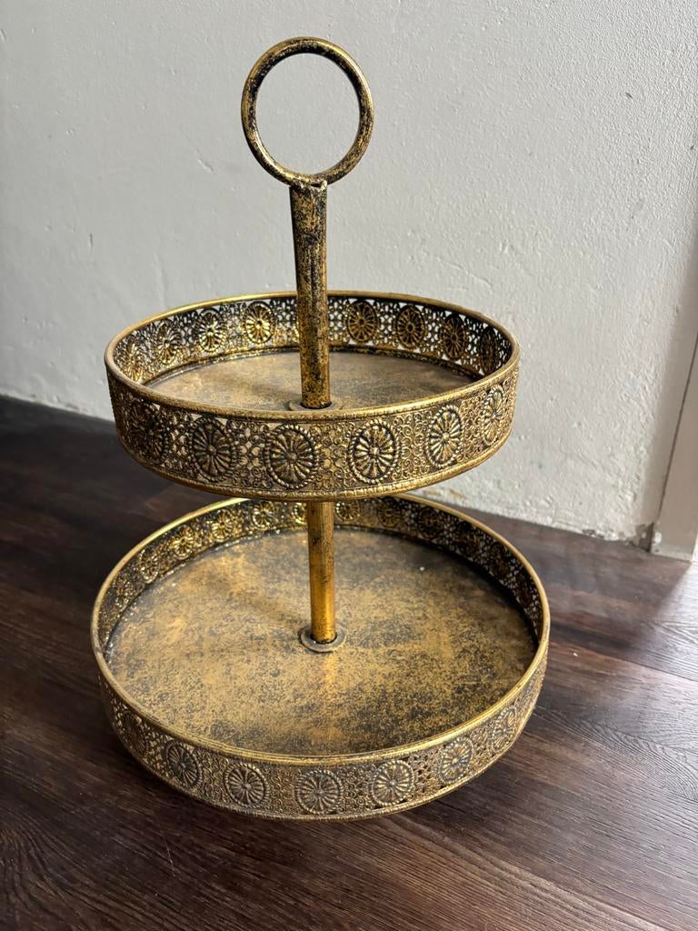 Gouden etagère ter decoratie, Huis en Inrichting, Woonaccessoires | Etagères, Ophalen, Gebruikt