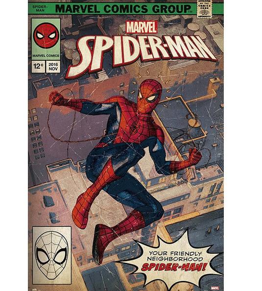 Spiderman Maxi Poster - Comic Front Muurposter - Marvel, Rechthoekig Staand, Nieuw, Ophalen of Verzenden, A1 t/m A3