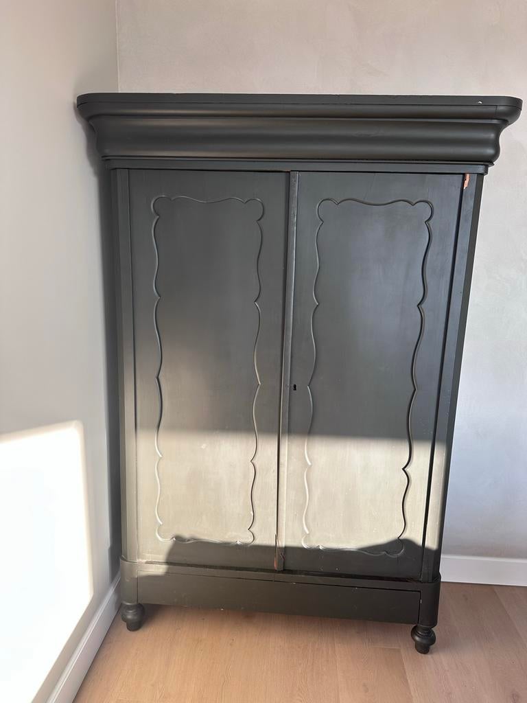 Biedermeier kast - Donkergroen - Opknapper, Antiek en Kunst, Antiek | Meubels | Kasten, Ophalen