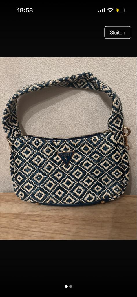 Guess tas, Ophalen of Verzenden, Gebruikt, Blauw, Handtas