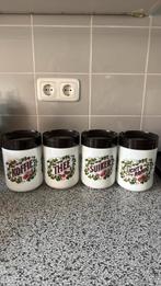 4x douwe egberts potten, Huis en Inrichting, Ophalen of Verzenden, Zo goed als nieuw, Glas, Pot, Bus of Blik