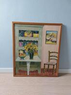 Schilderij Bert van Lierop, Interieur met bloemen, Frankrijk, Antiek en Kunst, Ophalen of Verzenden