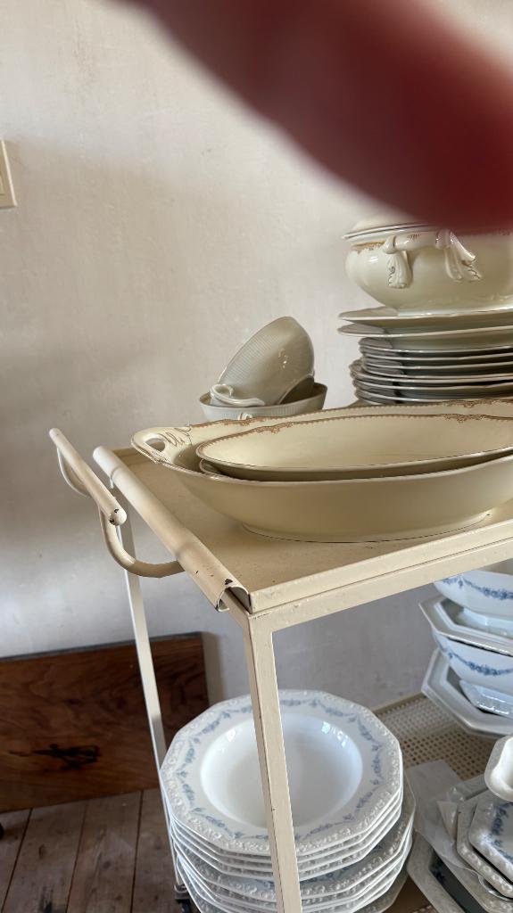 Theewagen serveerwage,VINTAGE,, ijzer, wit,bovenblad afneemb, Ophalen, Gebruikt