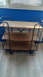 Trolly kast staal hout, Ophalen, Zo goed als nieuw