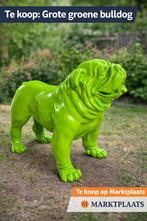 Grote groene bulldog beeld - Uniek decoratiestuk, Antiek en Kunst, Ophalen