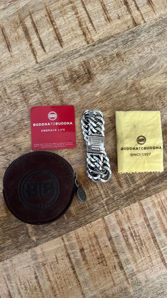 Buddha to buddha chain big 20cm, Sieraden, Tassen en Uiterlijk, Armbanden, Ophalen of Verzenden, Zo goed als nieuw, Zilver