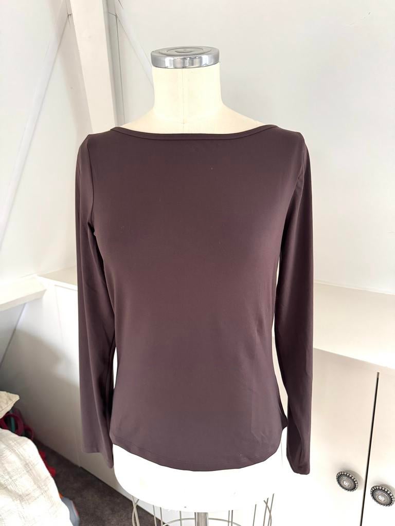 NINEPINE bruine nieuwstaat shirt lange mouwen 38 CHCS, Maat 38/40 (M), Ninepine, Bruin, Ophalen of Verzenden