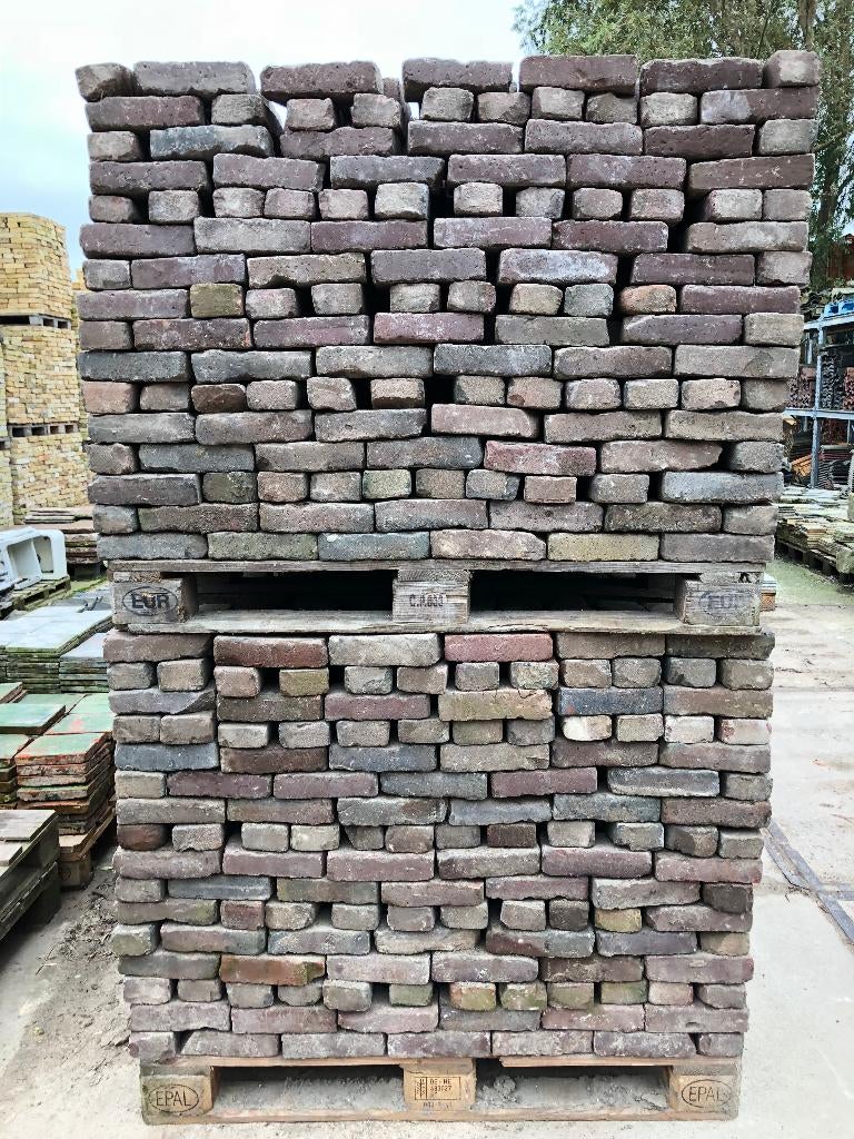 70m2 oude Waaltjes straatsteen 20x5cm genuanceerd., Tuin en Terras, Tegels en Klinkers, Ophalen, Overige materialen, Gebruikt
