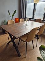 Eettafel met X-poten, Huis en Inrichting, Tafels | Eettafels, Ophalen, Gebruikt, 50 tot 100 cm, 150 tot 200 cm