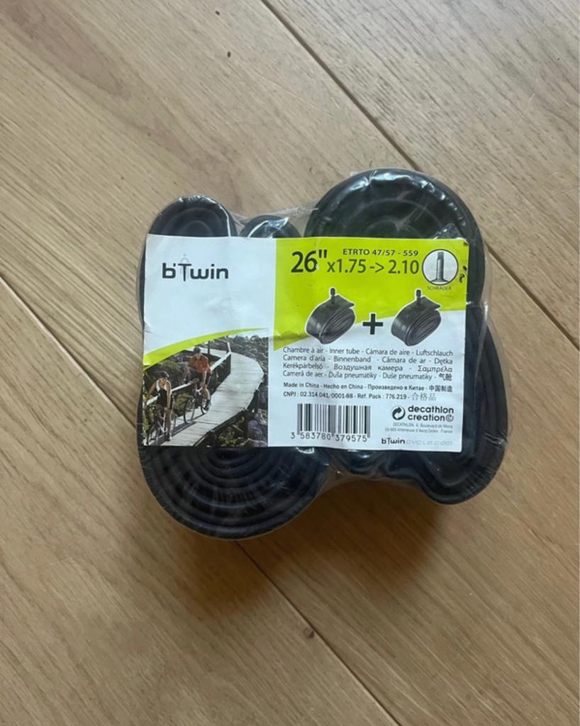 B’twin mountainbike binnenband 26” 2 stuks, Ophalen of Verzenden, Nieuw, Overige merken