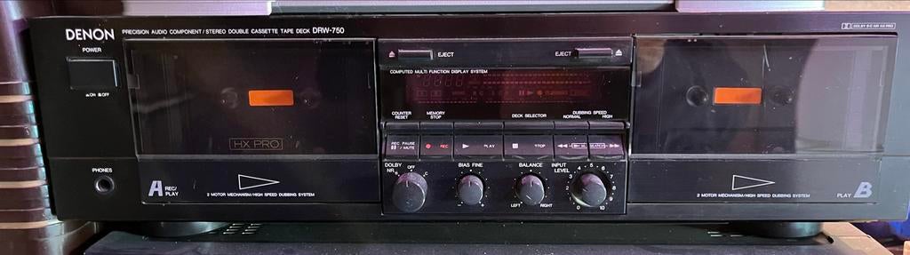 Denon DRW-750 Dubbel Cassettedeck met HX Pro, Ophalen of Verzenden, Dubbel, Denon, High speed dubbing