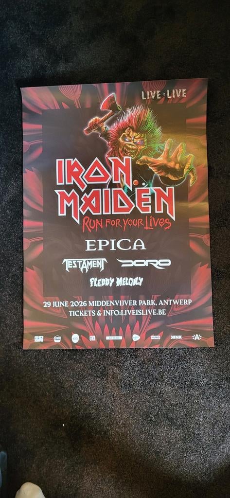 Tour poster concert Iron maiden 2026, Verzamelen, Muziek, Artiesten en Beroemdheden, Ophalen of Verzenden, Nieuw, Poster, Artwork of Schilderij