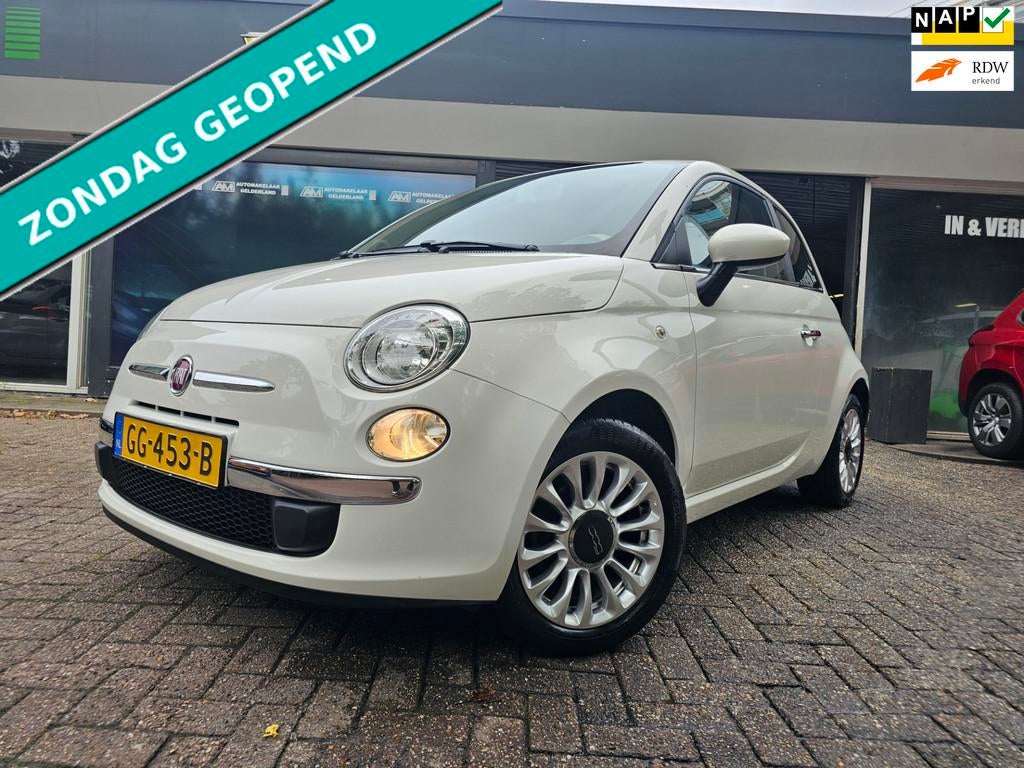 Fiat 500 1.2 Popstar | 2E EIGENAAR | AIRCO | LAGE KM | ELEC, Auto's, Fiat, Stof, 4 cilinders, 840 kg, Wit