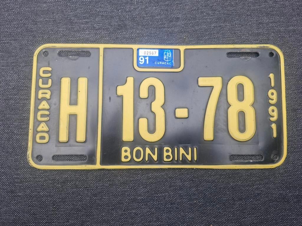 Curacao kentekenplaat nummerbord Curaçao nummerplaat License, Verzamelen, Verzenden, Gebruikt, Auto's