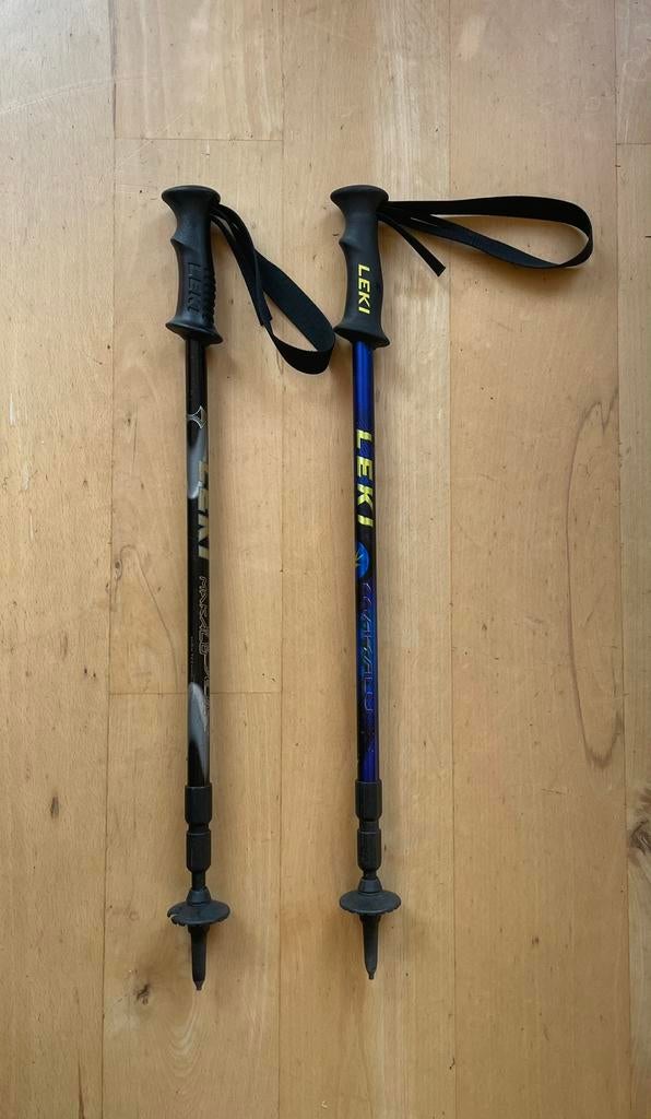 Leki Makalu sterke licht gewicht wandel stokken set 145 cm., Diversen, Wandelstokken, Ophalen of Verzenden, Verstelbaar, Zo goed als nieuw