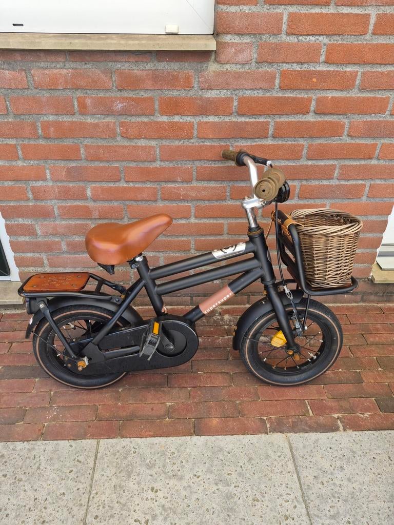 Supersuper Cooper Kinderfiets 12 inch Jongens Mat Zwart, Fietsen en Brommers, Fietsen | Kinderfietsjes, Terugtraprem, Zijwieltjes