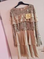 Prachtige jurk mt 42 feestjurk galajurk cocktail jurk, Kleding | Dames, Beige, Maat 42/44 (L), Nieuw, Ophalen of Verzenden