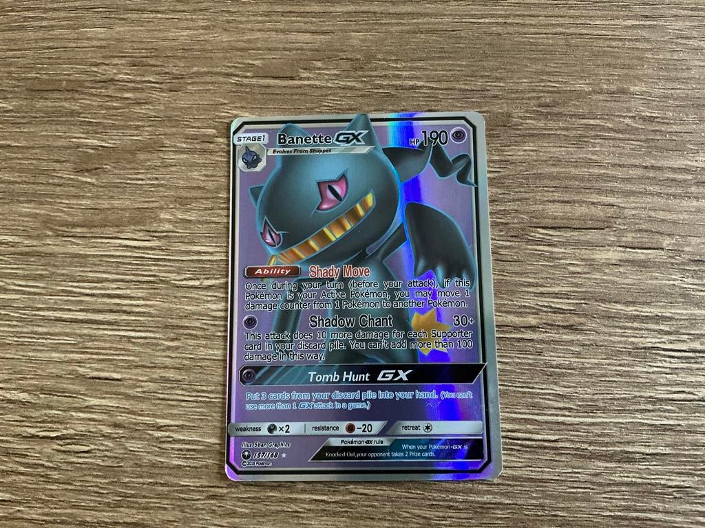 Bannette GX 157/168 Pokémon kaart, Ophalen, Zo goed als nieuw, Losse kaart, Foil