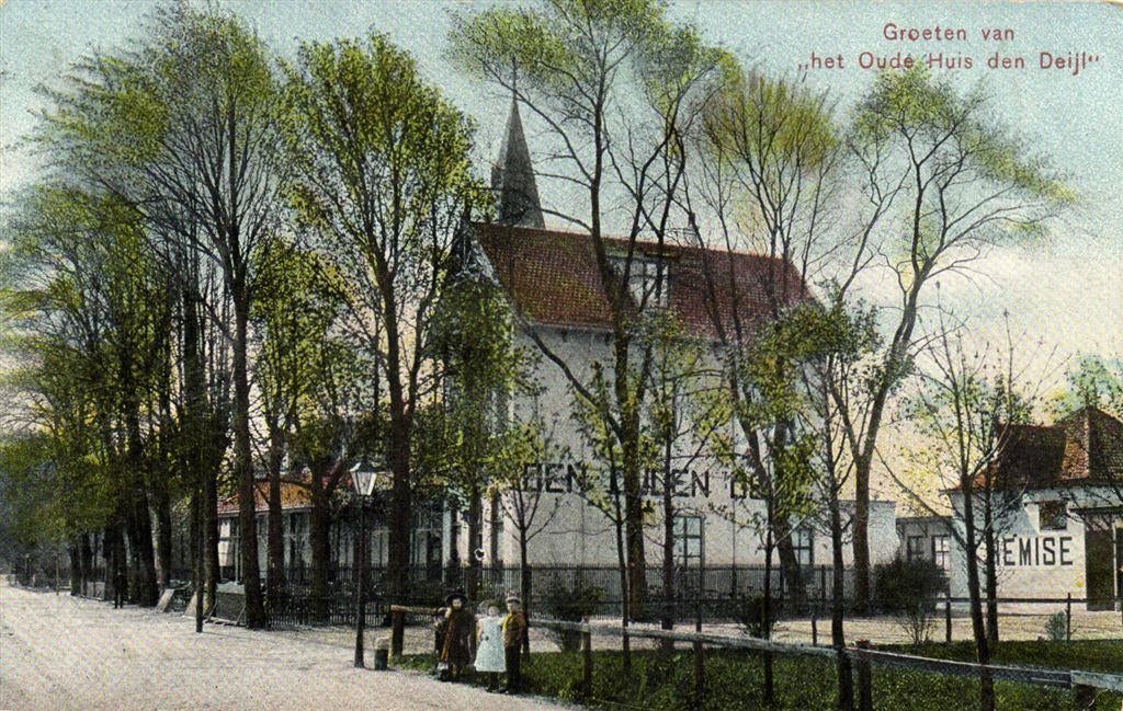 Groeten van het Oude Huis den Deijl - Wassenaar - 1908 gelop, Verzenden, Voor 1920, Gelopen, Zuid-Holland