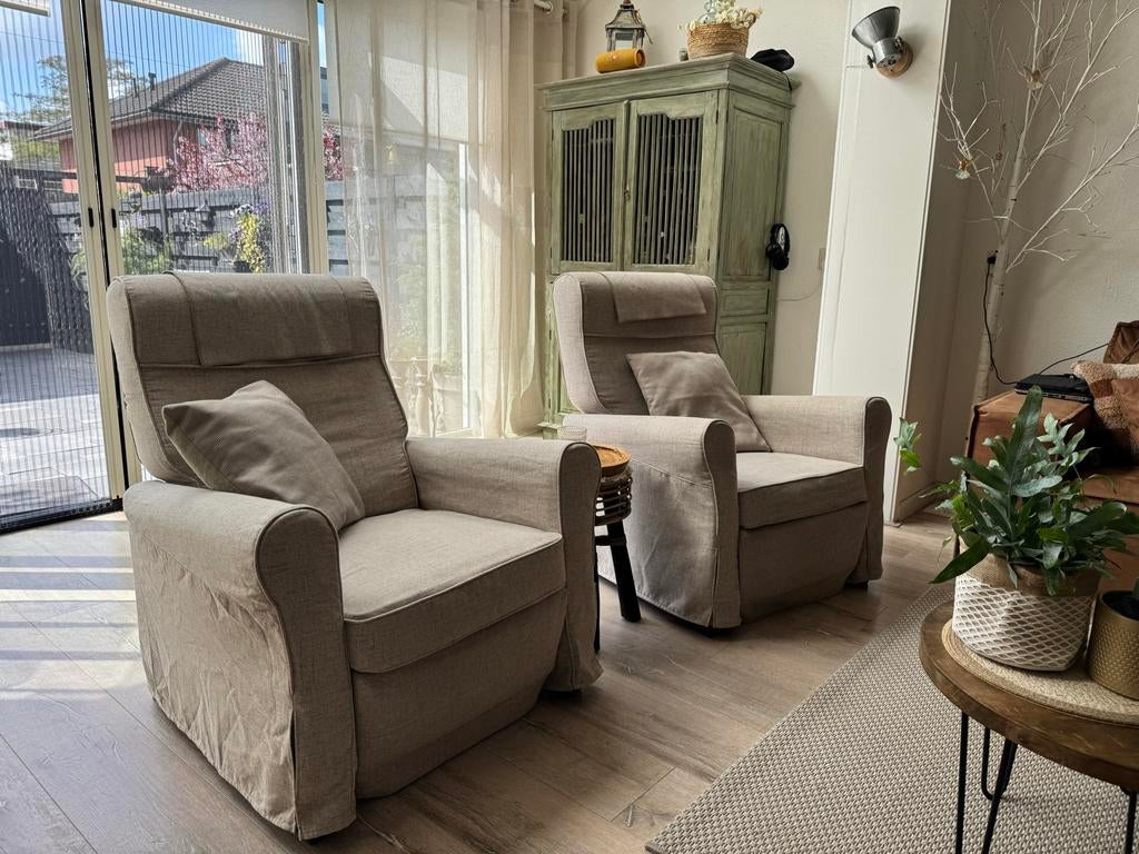 IKEA MUREN relaxfauteuils (2), Huis en Inrichting, Fauteuils, Ophalen, Zo goed als nieuw, Stof, 75 tot 100 cm