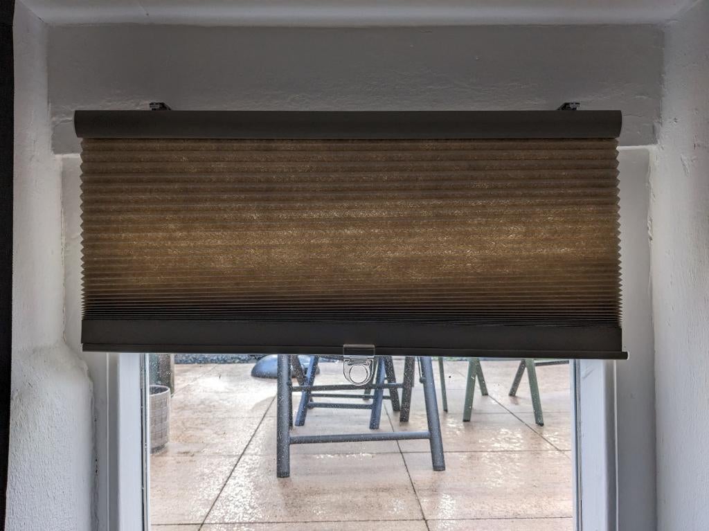 IKEA Hoppvals plisségordijnen 3 stuks, Ophalen, Gebruikt, Bruin, 100 tot 150 cm