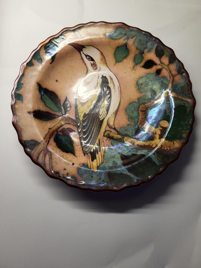 Plateel wandbord gouda Unique metallic Van Schaik plazuid, Ophalen of Verzenden