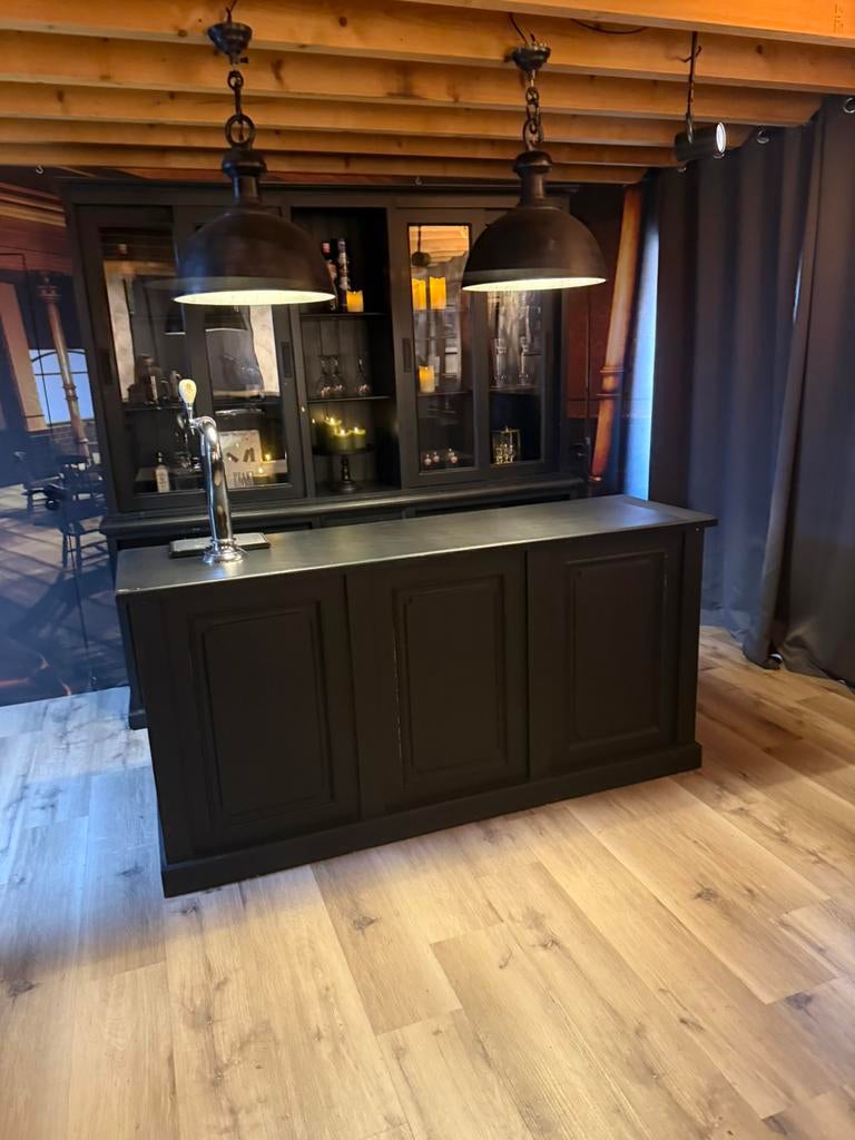 Landelijke zwart bruine mobiele bar  cafe kroeg man cave, Ophalen of Verzenden, Zo goed als nieuw