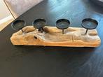 Boomstam kaars houder, Huis en Inrichting, Woonaccessoires | Dienbladen, Ophalen, Zo goed als nieuw, Rond, Hout
